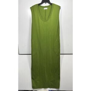 VELVET By Graham & Spencer Cotton  Sleeveless Midi Dress Size Small Grass Green
